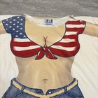 Vintage 90s My Bikini La Imprints American Flag Body Womens One Size White Cover