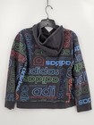 Adidas Youth Boys Hoodie Large  14 16  Black Colorful Cotton Blend Sweatshirt