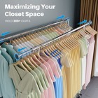 600lbs Heavy Duty Collapsible Clothes Hanger Rolling Garment Shelf Rack Us