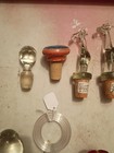 Antique Lot 12 Glass Bottle Stoppers Blown Facet Cut Crystal Amber Decanter Vtg