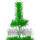 Metallic Green And Silver Layered Tinsel Christmas Tree Stand Included