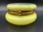 Antique Bohemian Glass Round Vanity Powder Dresser Jar Trinket Box Austria