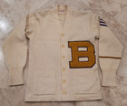Rare Early 1900 s Sand Varsity Sweater-huge Chenille Patch   Letter B-size 42