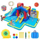 Kid Inflatable Water Double Slide Bounce House Jump Splash Pool Fun Outdoor Play