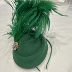 Green Solid Feather Rhinestone Fascinator Headpiece Women Wedding One Size