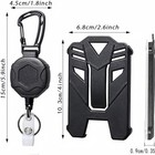 2 Pack Retractable Keychain With Id Card Holder  Heavy Duty Carabiner Badge Hold