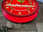 Budweiser Beer Light Up Clock Sign Game Room Man Cave Anheuser Busch Bar Pub