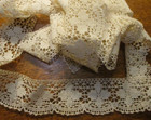 Bty  Vintage 2    Crochet White  Bobbin Lace Edging  Trim  nos