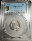  1921 S10c Dime George-v Canada Blast White Pcgs Ms61 Rarity R5 Highest Grades