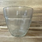 Vintage Anchor Hocking Made In Usa Heavy Glass Basket  Weave Style Ice Bucket