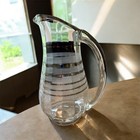 Mcm Silver Etched Glass Martini cocktail Set Barware