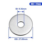 100pcs 1 4  X 1  Od 304 Stainless Steel Fender Washer Flat