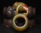 Certified Natural Hetian Jade Hand-carved Exquisite Ring 61216