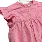 Vtg Baby Girl Jacquard Floral Dress Bonnet Set Sz 3-9m Cottage Fairy Lace Ruffle