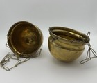 Vintage Roger   s   Sons Solid Brass  Hanging Planters   Set Of 2