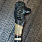 Walking Stick Cane Wooden Walking Cane Handmade Hand Carving Poodle Black Uk