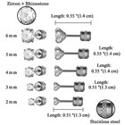 10pcs Stainless Steel Cz Stud Earrings Men Women Boys Girls Jewelry 2mm-6mm Set