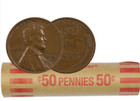 Unsearched Roll Of Wheat Pennies  dates Somewhere Between 1909-1958 