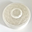 Vintage Mcm Round Frosted Clear Glass Ceiling Lamp Light Shade Art Deco White
