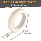 Masking Tape 1 2 Inch X 60 Yards X 12 Rolls  Adhesive Painting Tape Bulk For    