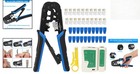 Ergonomic Rj45 Crimper Kit  Cuts  Strips   Tests With 20 Connectors Included