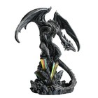 Gothic Dragon Statue With Crystal - Collectible Resin Fantasy Figurine Home D  co