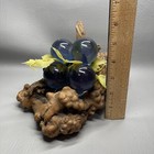 Vtg 1960 s Blue Large Lucite Grapes  4  On Driftwood Mid-century Modern Decor