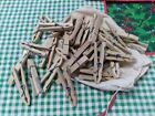 Rare Vintage Penley Wooden Clothes Pins - Lot Of 36 In Original Cloth Bag - Nos