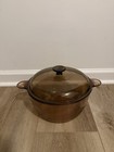 Dutch Oven By Corning Vision 4 5 Liter Amber Glass With Lid Made In Usa