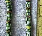 Green Flower Vtg African Trade Beads Venetian Millefiori Glass 1800 s - 1900 s