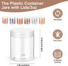 150 Pcs  3 Oz Plastic Container Jars With Lids Round Clear Cosmetic Empty Clear 