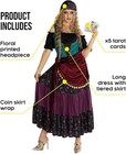 Women s Gypsy Fortune Teller Costume Adult Mystic Tarot Reader Dress Cards S-2xl