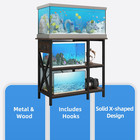 10-29-37 Gallon 3-tier Heavy Duty Metal Storage Fish Tank Stand With Power Outle