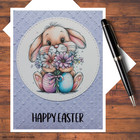 Happy Easter Die Cut Embossed Card Kit  Diy Paper Craft A2 Size W envelopes