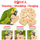 Bonka Bird Toys 1164 Pk6 Natural 2 5  Wood Hearts Craft Part Parrot Cage Toys
