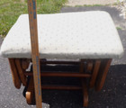 Vintage Oak Wood Nursery Glider Ottoman Footstool Baby Rocker Gliding Stool Usa