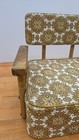 Vintage Retro 1970 s Tan   Yellow  Child   s Baby Vinyl   Wood Booster Seat Chair
