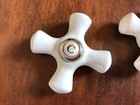 2-antique Porcelain Hot   Cold Faucet Sink Water Taps Knobs 1920   s 1930   s