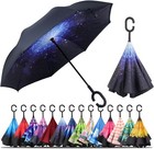 Umbrella inverted Reverse Upside Down Umbrellas With C-shaped Handle  Anti-uv   