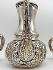 Victorian Era Silver-plated Tea Set Simpson Hall Miller Embossed Roses Repousse