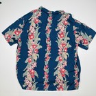 Paradise Found Shirt Mens 4xl Blue Red Floral Hawaiian Aloha Button Up Camp