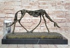 Modern Artwork Dog 1951 Signed Animal Bronze Sculpture Statue Figure Artwork Art