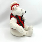 Coca-cola Polar Bear Bean Bag Plush With Hat Vest Coke Bottle 6    Tall