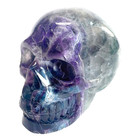 4 9   Natural Fluorite Hand Carved Crystal Skull realistic crystal Healing
