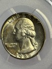 1948 Washington Silver Quarter Pcgs Au55 25c 90  Silver Obverse Toner
