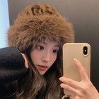 Womens Leopard Print Fur Hat   Faux Fur Winter Bucket Hat   Windproof Ladies Hat