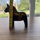 Vtg Swedish Akta Dala Wood 4    Horse Handcrafted Painted Blue Folk Art