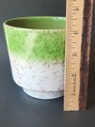 Vintage West Germany Terracotta Pottery Cache Pot Planter Green White Succulent