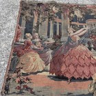 Antique Tapestry Victorian Dancing Romantic Scene Made In Belgium