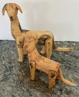 Two Vintage Mexican Folk Art Woodcarvings Lion Dog Attrib Manuel Jiminez